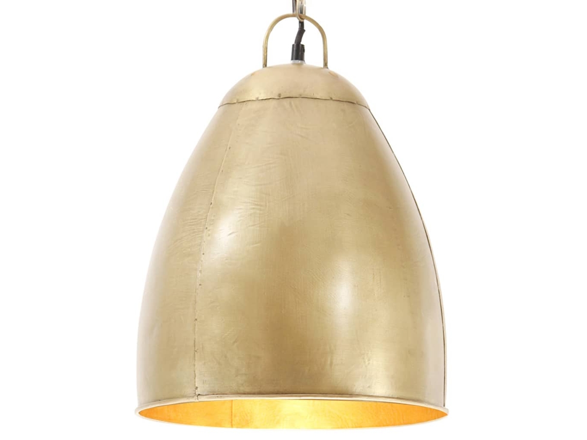 vidaXL Candeeiro suspenso industrial redondo 25 W 32 cm E27 bronze