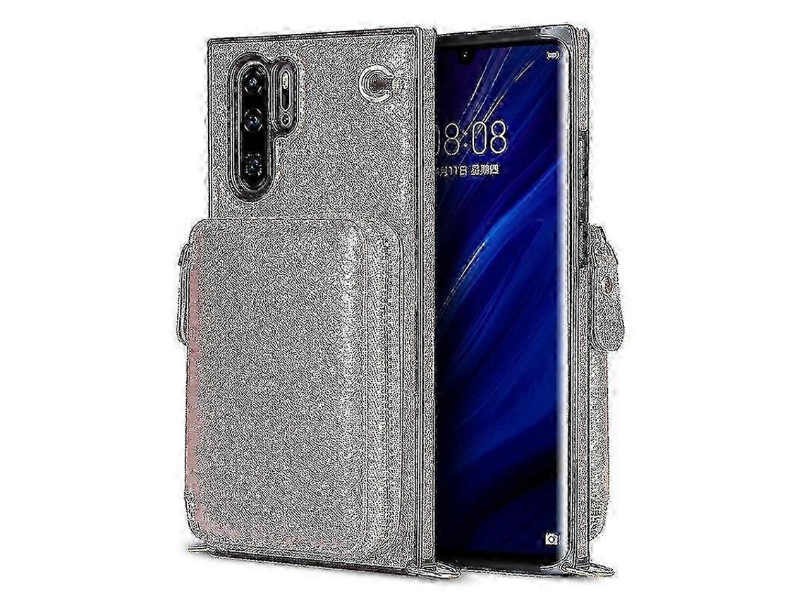 Rose Gold2025 Wallet Function Phone Case For Huawei P30 Pro With Card Holder Shoulder Strap Woman P202411261300