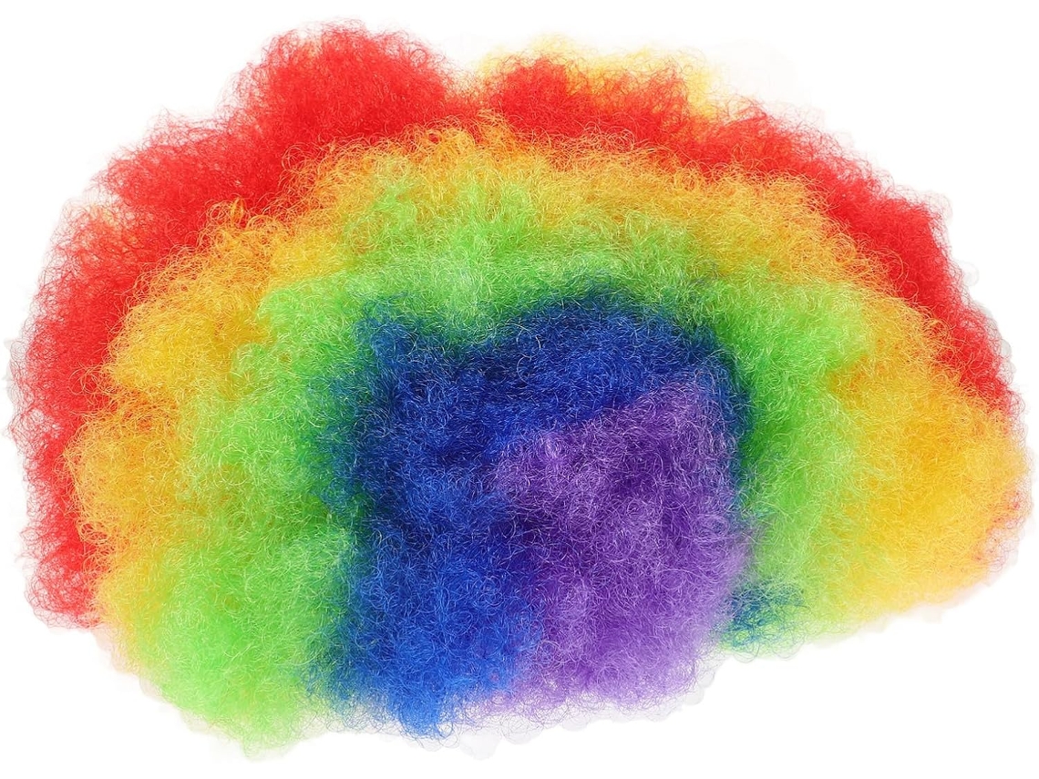 Peruca Afro Colorida Para Festa De Futebol, Penteado Divertido Para Cosplay, Acessório Para Fantasia De Carnaval.