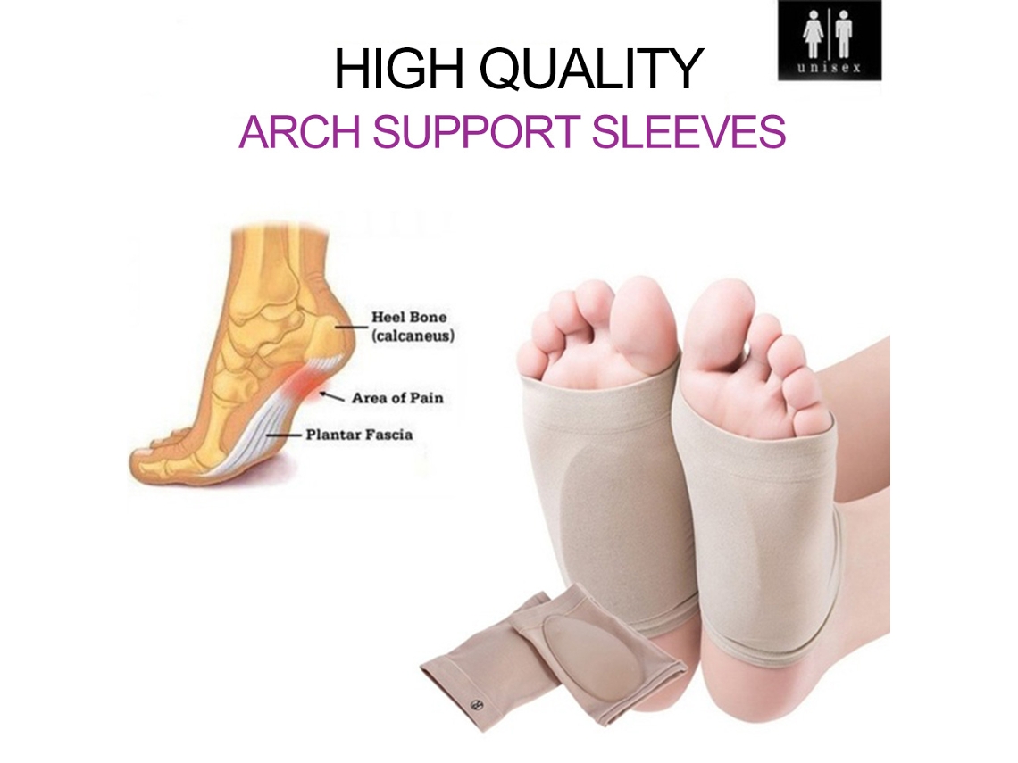 Apoio Arco Plantar Com Bandagem Elástica E Almofada De Silicone Para Alivio De Dor Em Pé Plano E Calcaneu