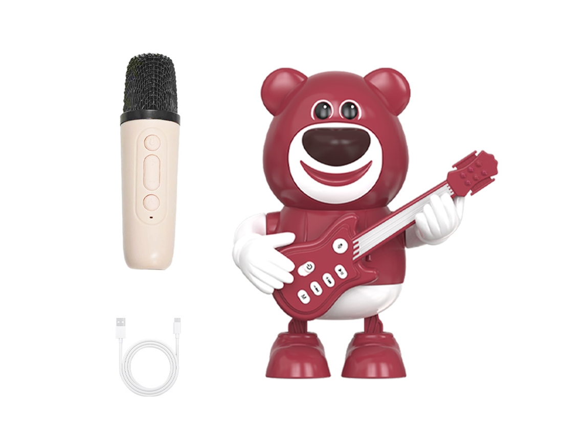 (marrom) Caixa De Som Bluetooth Com Microfone E Luzes Coloridas