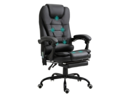 Cadeira De Massagem, Cadeira Ergonômica Com Fio, Apoio Para Os Pés Retrátil E Giro De 360°, Preta.ergonômica E Confortável, Com Altura