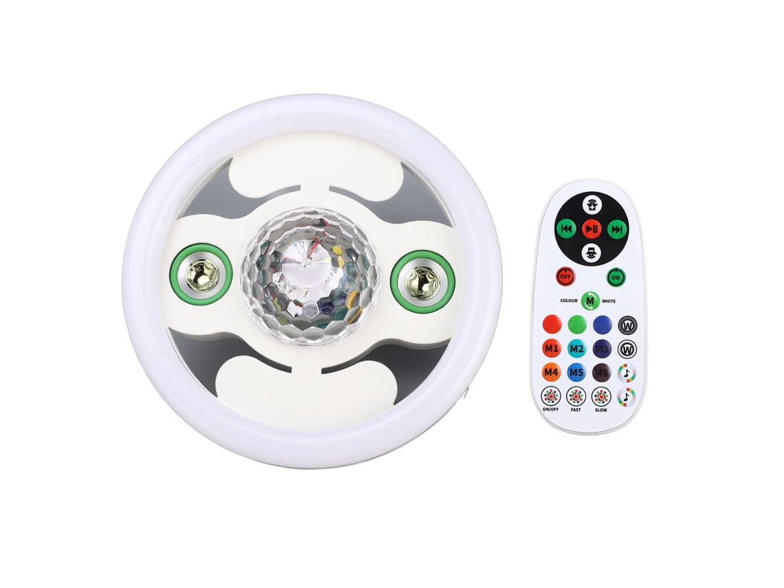 Lâmpada LED Bluetooth E27 48W, com alto-falantes duplos, RGB, controle remoto, 86-265V S/MARCA
