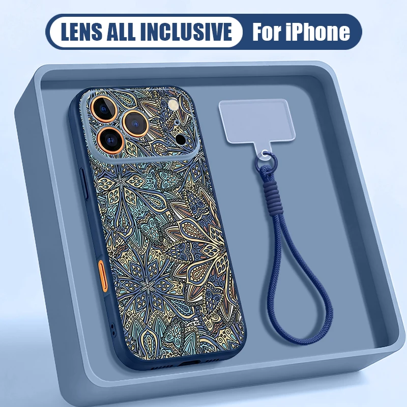 Capa Para Iphone 13 Com Cordão Magnético E Estampa Retrô (azul), Pc