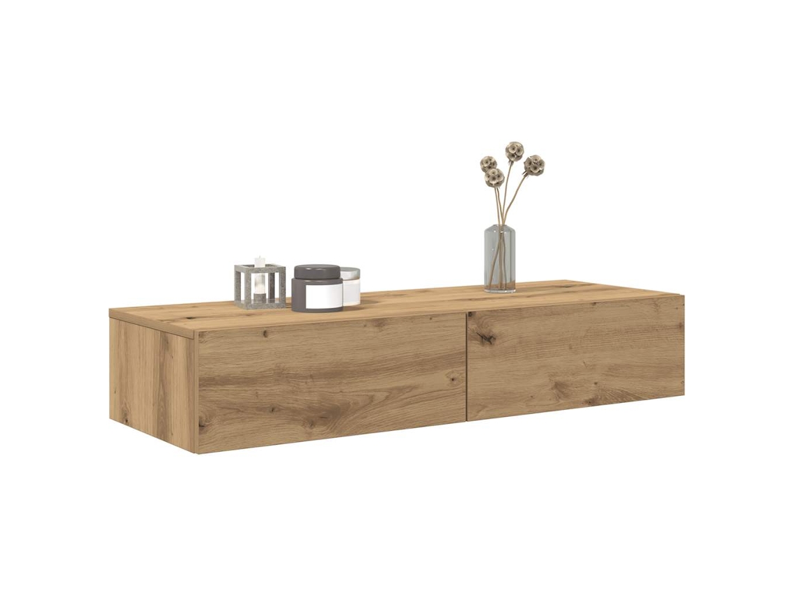 Prateleira Parede  Estante Parede C/ Gavetas 100x36x19 Cm Derivados De Madeira Wsd160067 Lovely Home