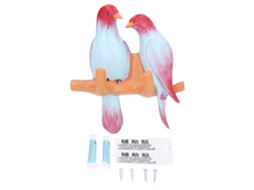 Cabide de Parede Decorativo com Pássaros Resina Vermelho S/MARCA