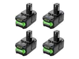 Bateria Recarregável, Capacidade De 8000mah, Tipo Li-ion, Compatível Com Ryobi, 4pcs 8000mah