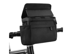 Bolsa Para Guidão De Bicicleta Bolsa Impermeável Para Mountain Bike Com Suporte Dobrável Para Telefone Com Tela Sensível Ao Toque (preta)