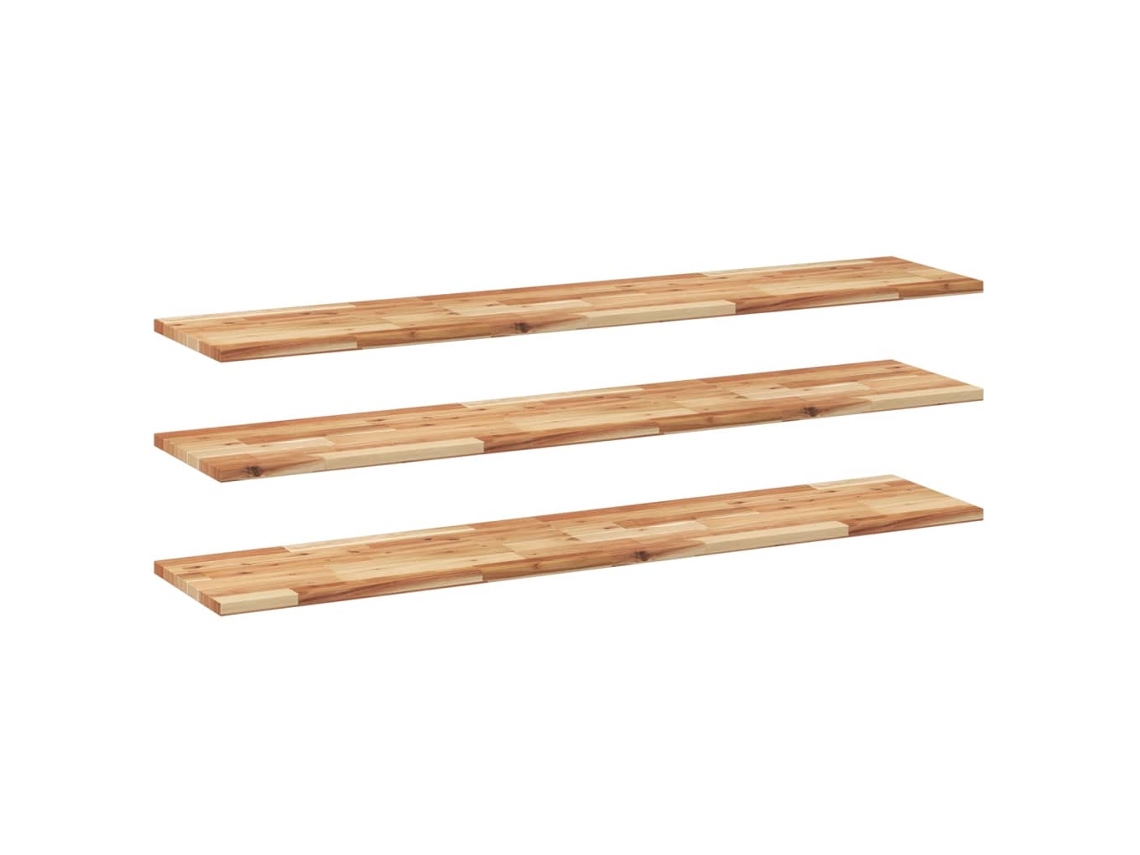 Conjunto 3 Prateleiras flutuantes 3 pcs acácia maciça c/ acabamento a óleo