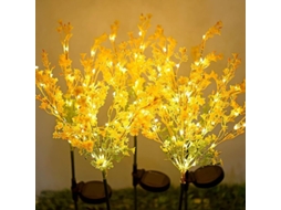 2026-linjou Lâmpada Solar Exterior Led Flor De Colza Jardim Paisagem Decoração Resistente À Água Ip65