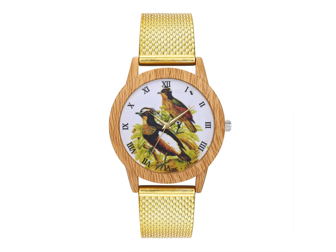 Relógio de quartzo unissex casual e moderno com pulseira de silicone (dourado)