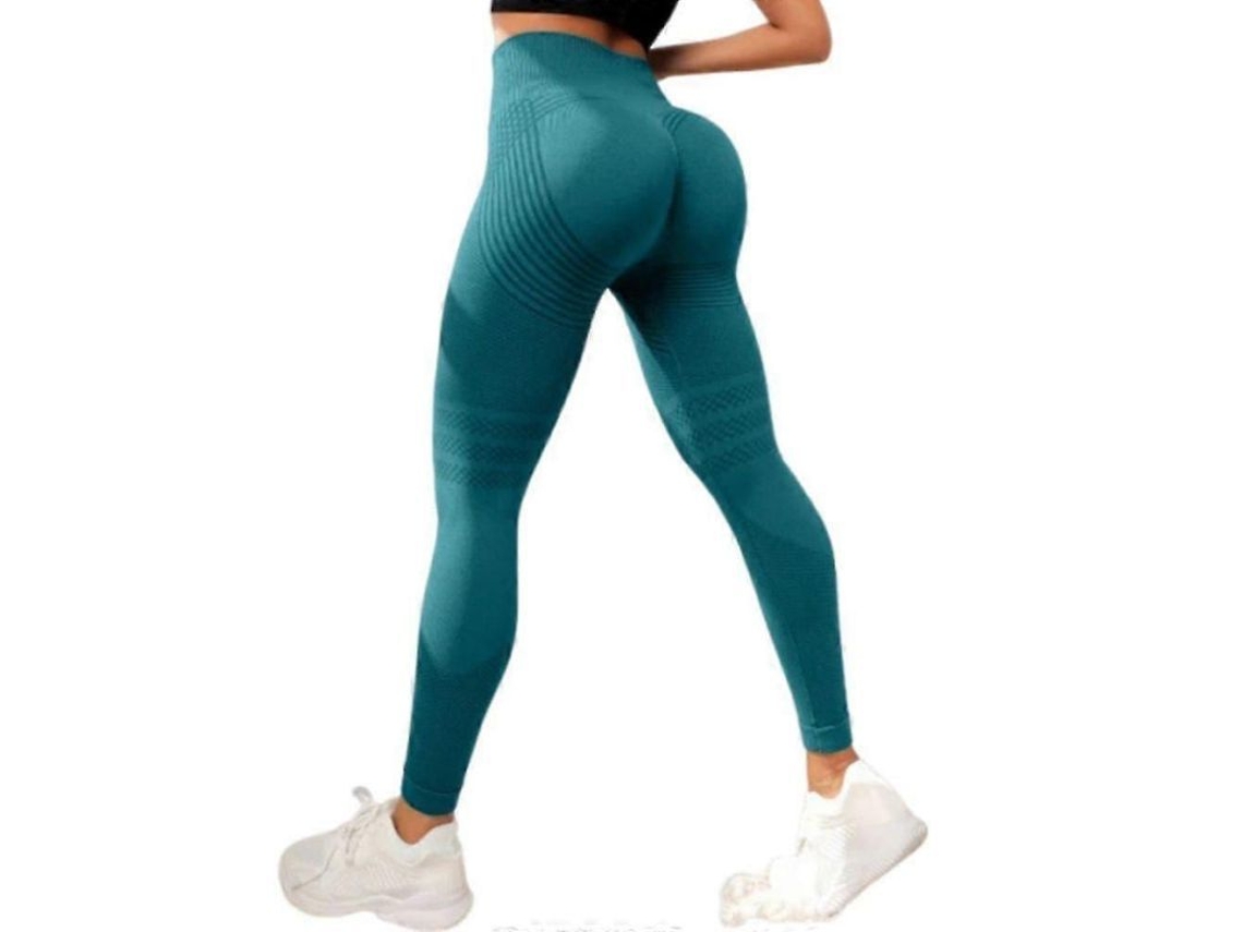 Leggings Anticelulite De Alto Tornozelo Com Elevação De Bumbum E Controle Abdominal Para Academia E Exercícios Verde Malaquita M