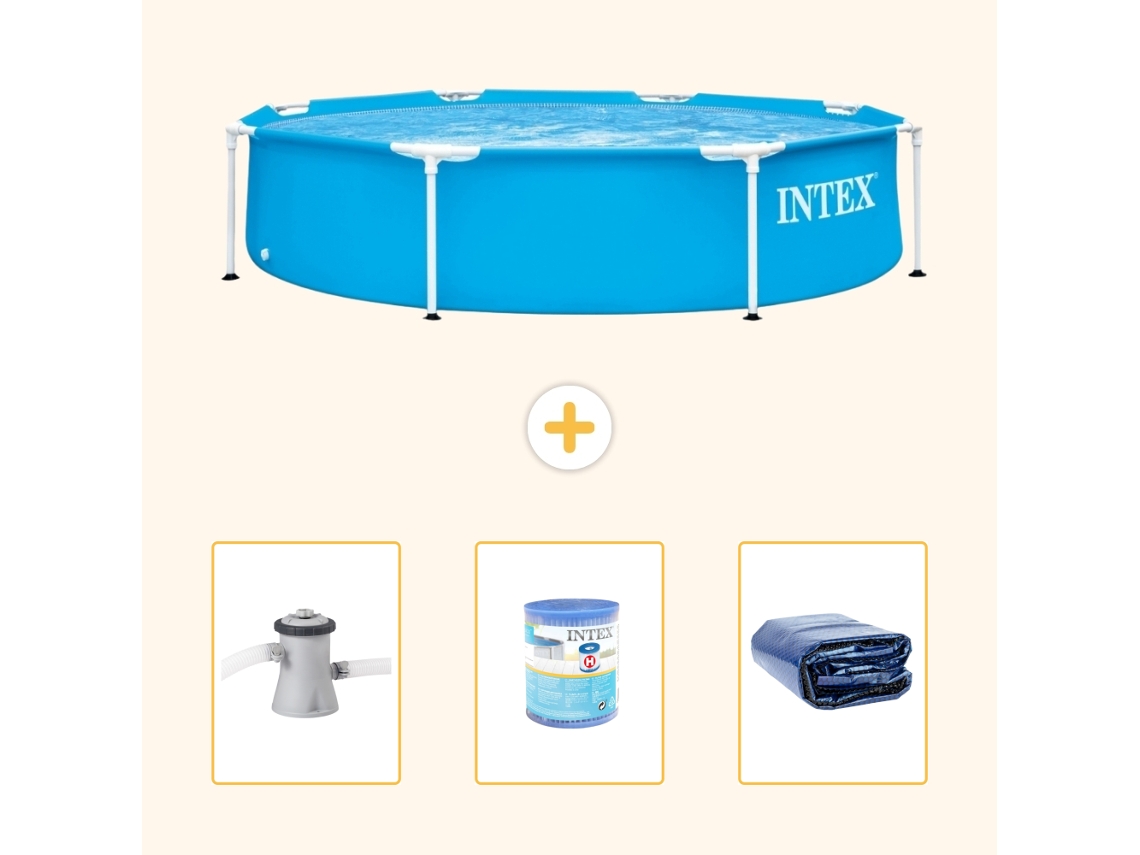 Intex Piscina Com Estrutura Redonda - 244x51 Cm - 4-peças S21324