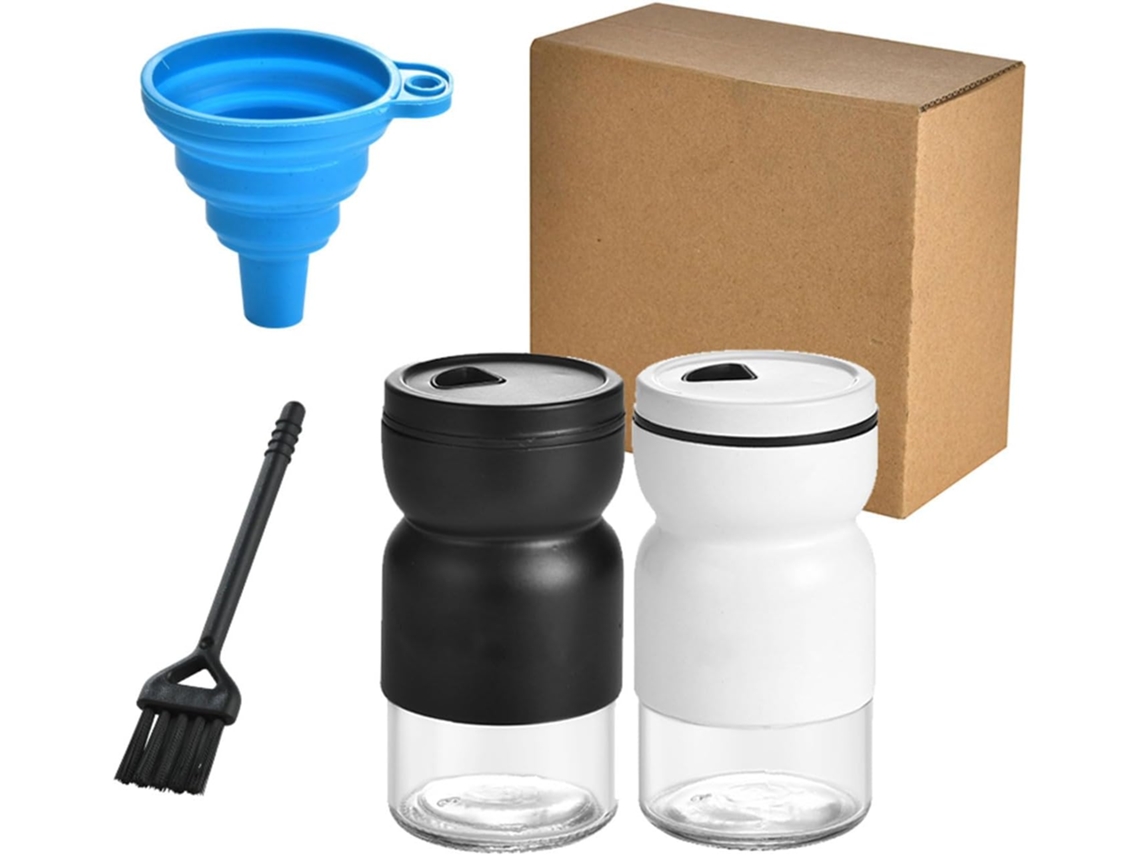Saleiro E Pimenteiro De Vidro, Essencial Para Armazenamento Com Tampa, Adesivos Para Escovas Para Eventos