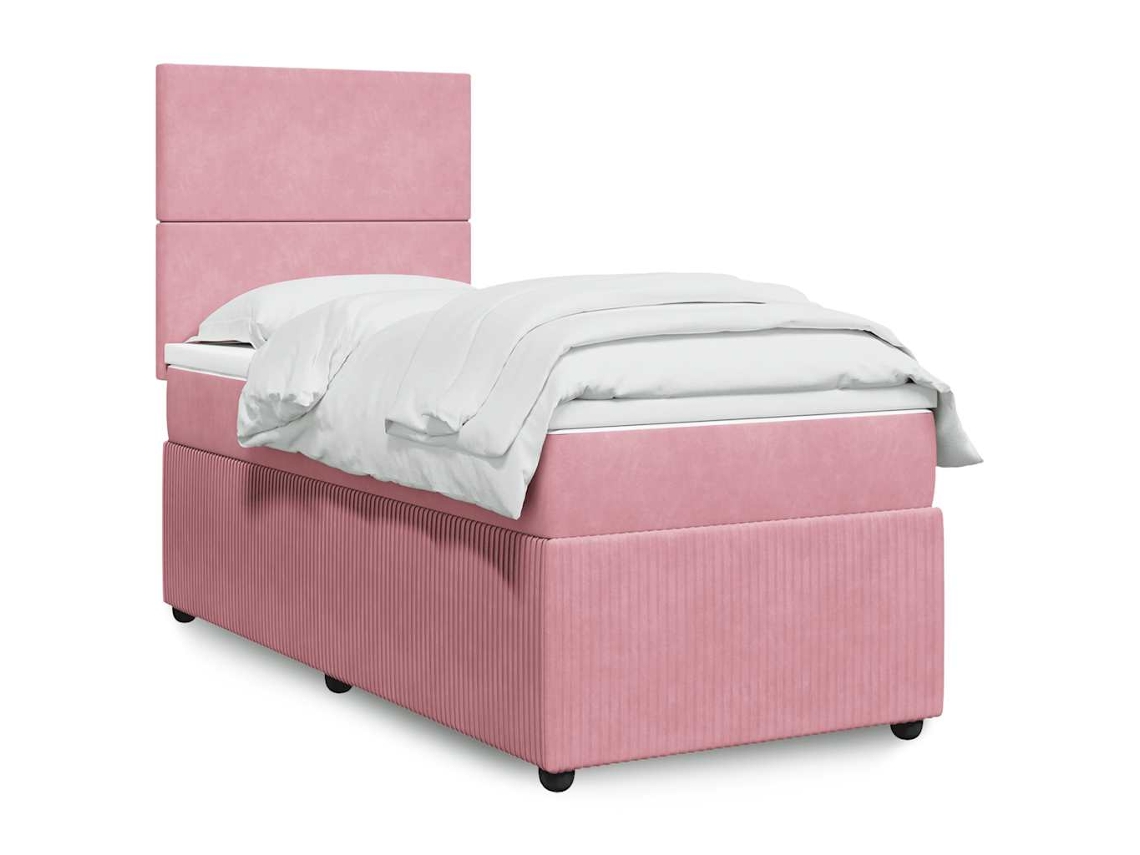 Vidaxl Cama Com Molas/colchão 80x200 Cm Veludo Rosa