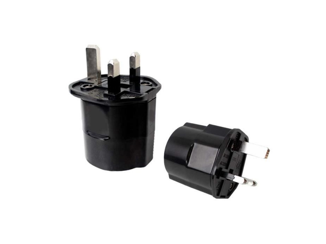 Adaptador De Tomada Ociodual Ue Para Reino Unido, Conversor De 2 Pinos Para 3, Tipo C, E F Para Tipo G, Preto