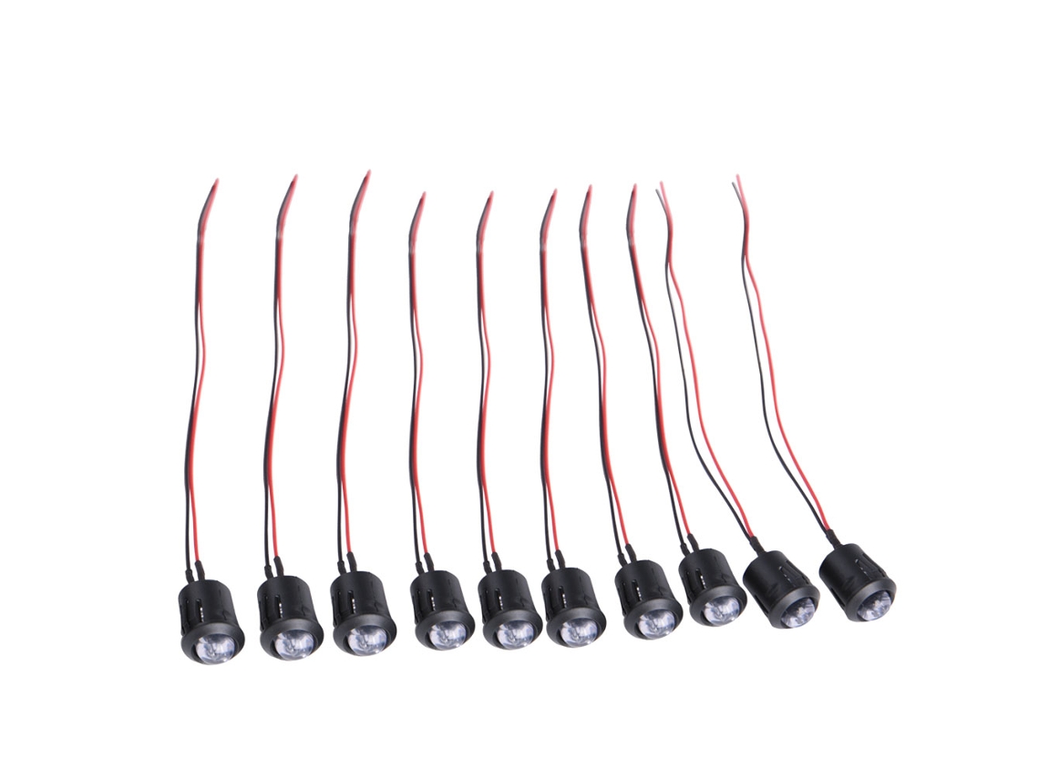 10 Peças de Lâmpadas Led 12v 10mm Pré cabeadas Constantes com S/MARCA