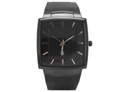 Reloj Hombre De Cuarzo Con Correa De Acero Pulsera Estilo Casual Empresarial Negro