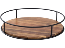 Bandeja Giratória Madeira 23cm Rotativo Cozinha