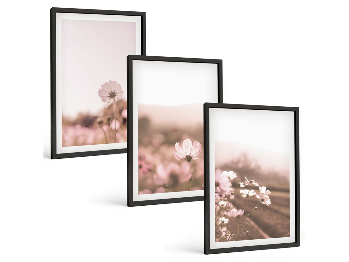Conjunto De Pinturas Flores Silvestres Prados Verão Paisagens Espelharte (3 Peças 40x60 Cm)
