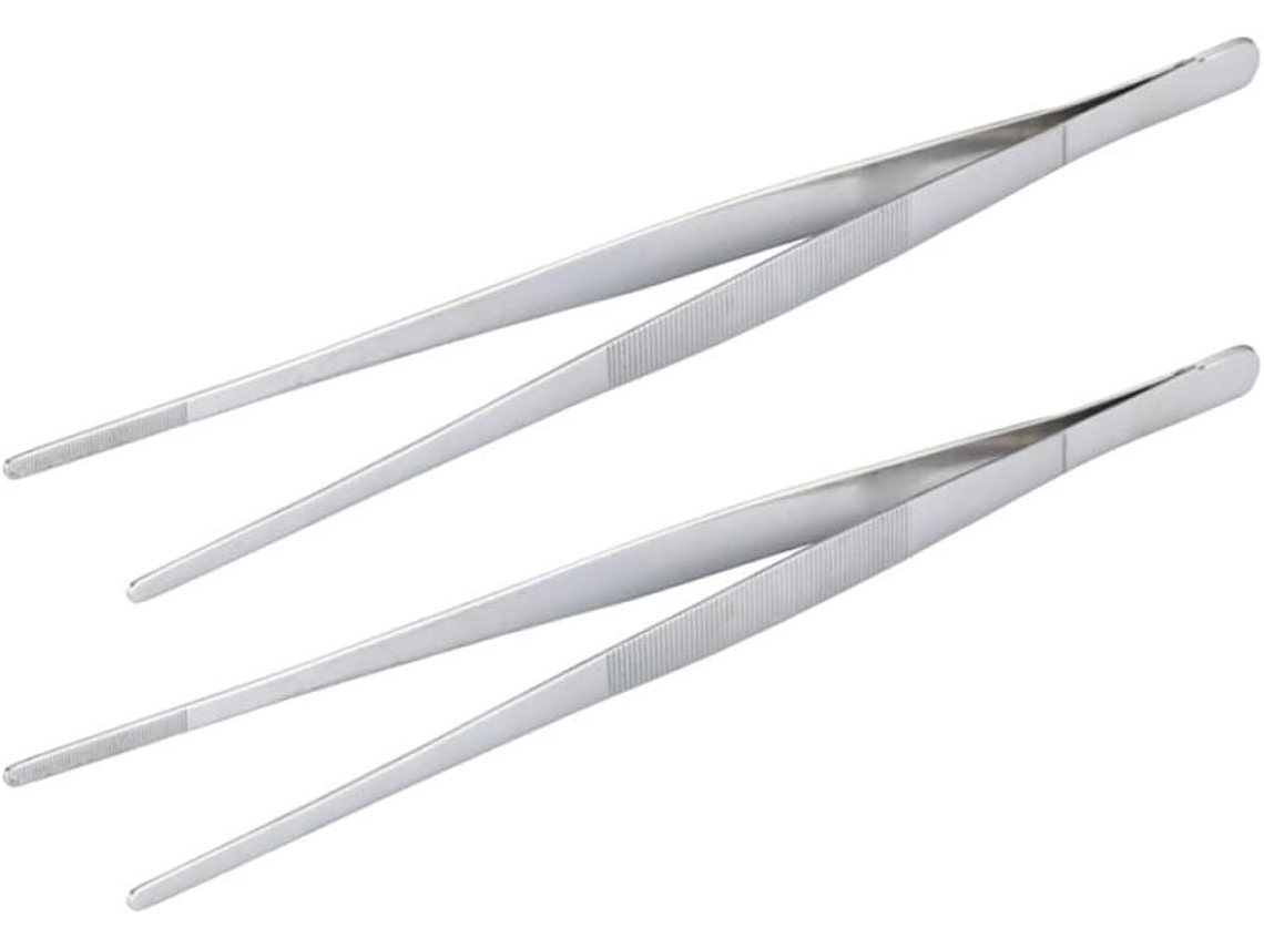 Conjunto De 2 Pinças Para Alimentos Luxshiny Em Aço Inoxidável Com Cabos Longos Segurar E Protegê Los Altas Temperaturas