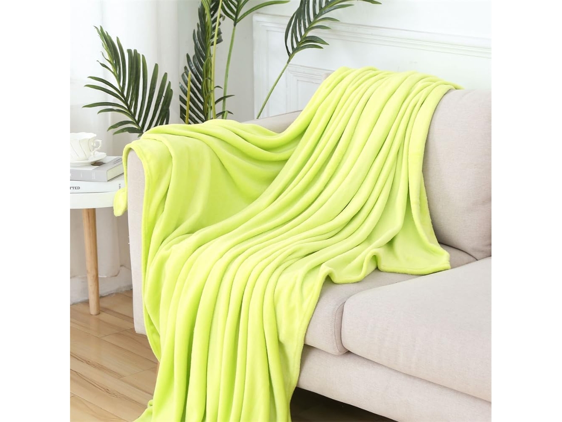 Manta de Flanela Lã Fansu Cor Sólida Microfibra Macia e Quente para Outono Inverno Colcha Fofa Quarto Ou Sofá