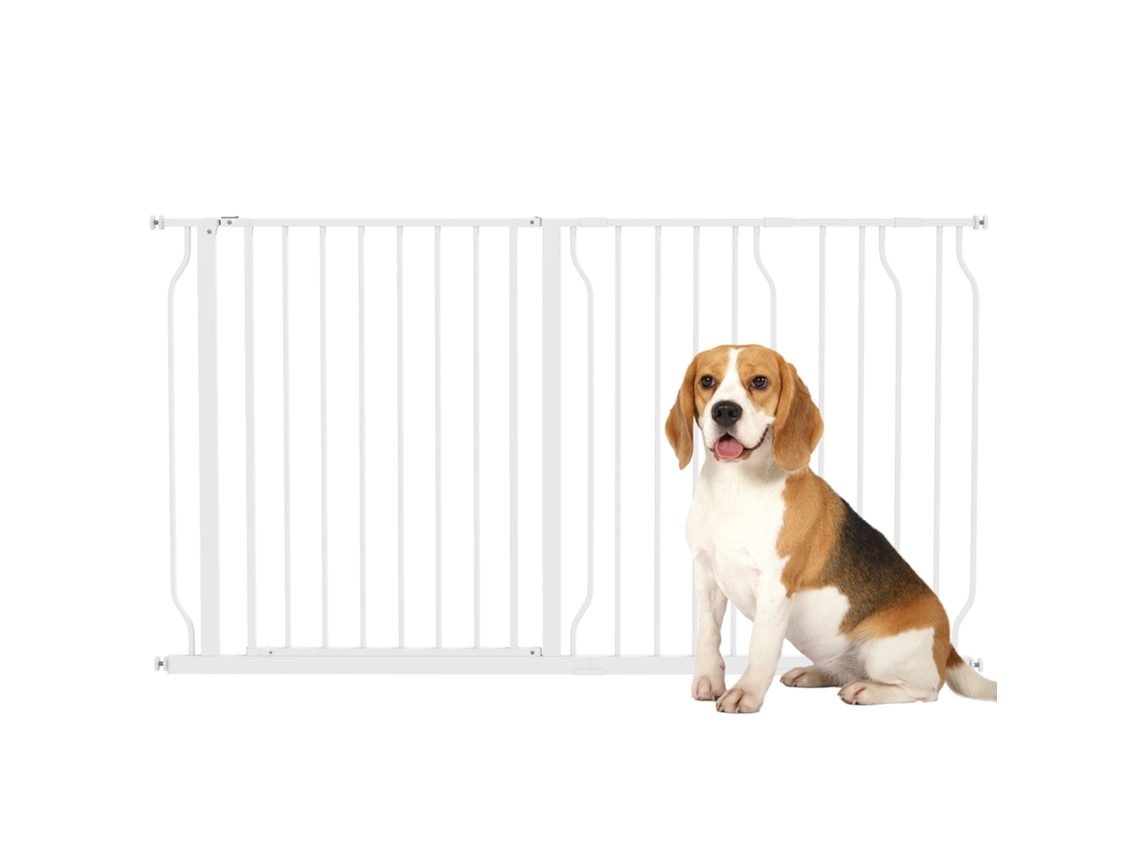 Barreira De Segurança Ajustável 75-145cm Em Aço E Abs Para Escadas E Portas, Branca
