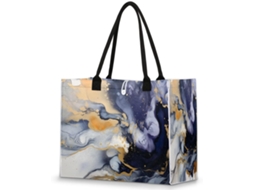 Bolsa Tropicallife Grande com Estampa de Mármore em Aquarela para Mulheres e Meninas 42x17x33cm Má Designs