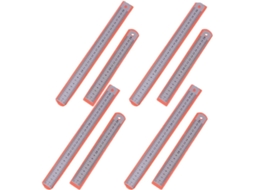 Régua linear Alasum em aço inoxidável, fácil de guardar, conjunto de 8 peças, dupla face com furo para impressão, ideal para pintura.