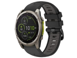 Bracelete para Garmin Silicone com Fivela de Aço de Liberação Rápida Duas Cores Preto e Cinza XIAOMOYU (20mm)