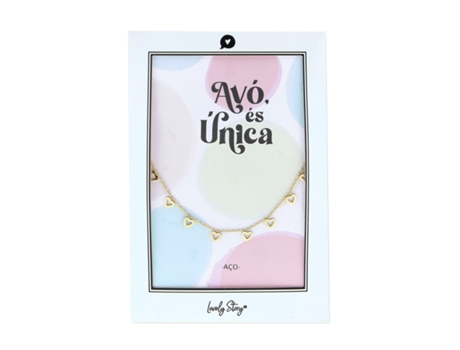 Colar Dourado Aco LOVELY STORY Corações Avo Es Unica Bc231303-Pt