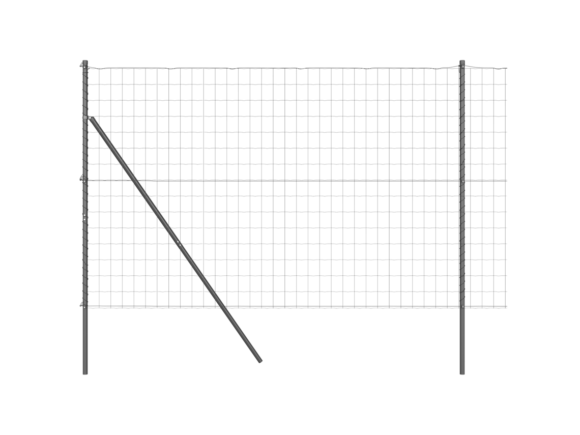 Conjunto 1 Cerca Externa Vidaxl Cinzento Aço (10 X 1,6 M)