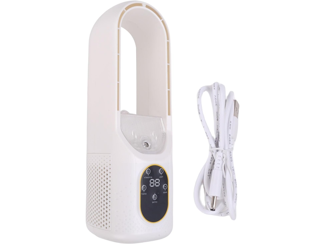 Ventilador De Mesa Usb Com Reservatório Água 300ml, Dobrável, Spray