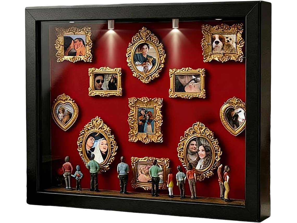 Moldura Decorativa Diy Com Silhuetas De Museu Em Miniatura Para Guardar Recordações |