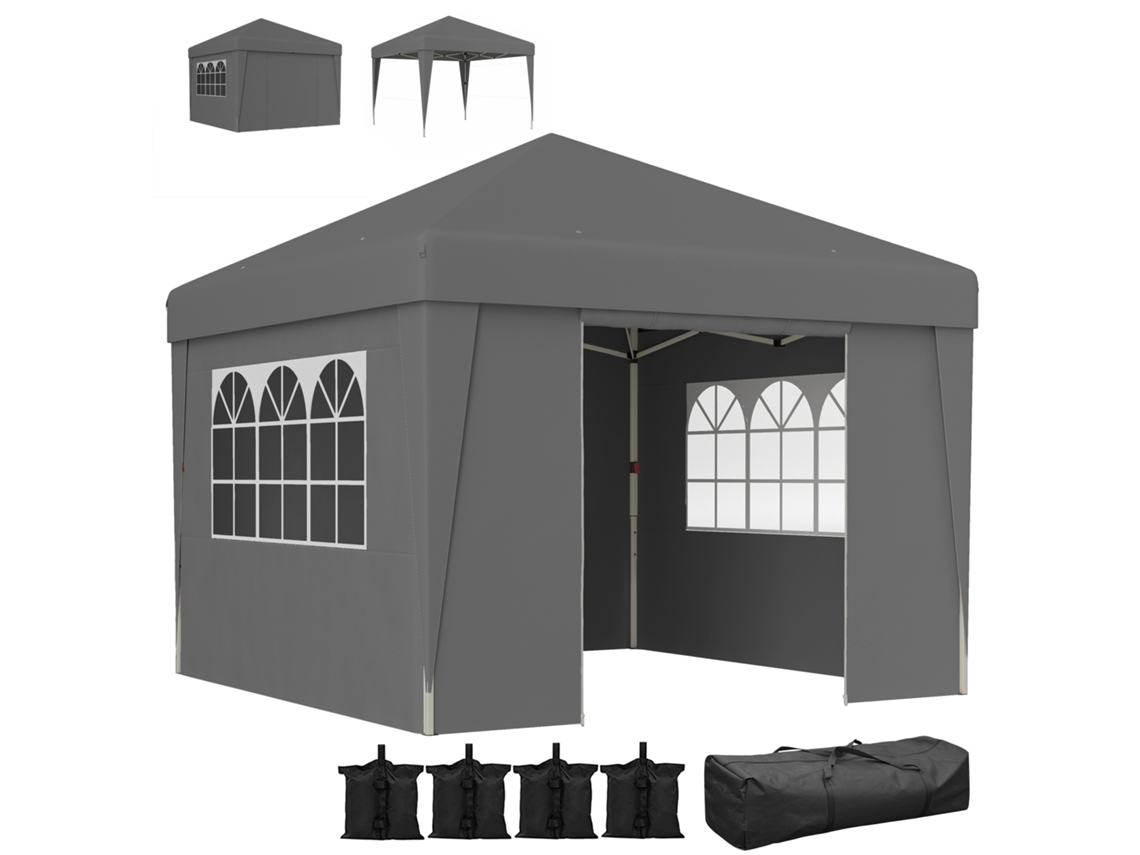Gazebo Dobrável 3x3x2,75 M com Proteção UV30+ CHEZMOI