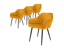 Conjunto De 4 Cadeiras De Jantar Com Braços E Costas ML-DESIGN