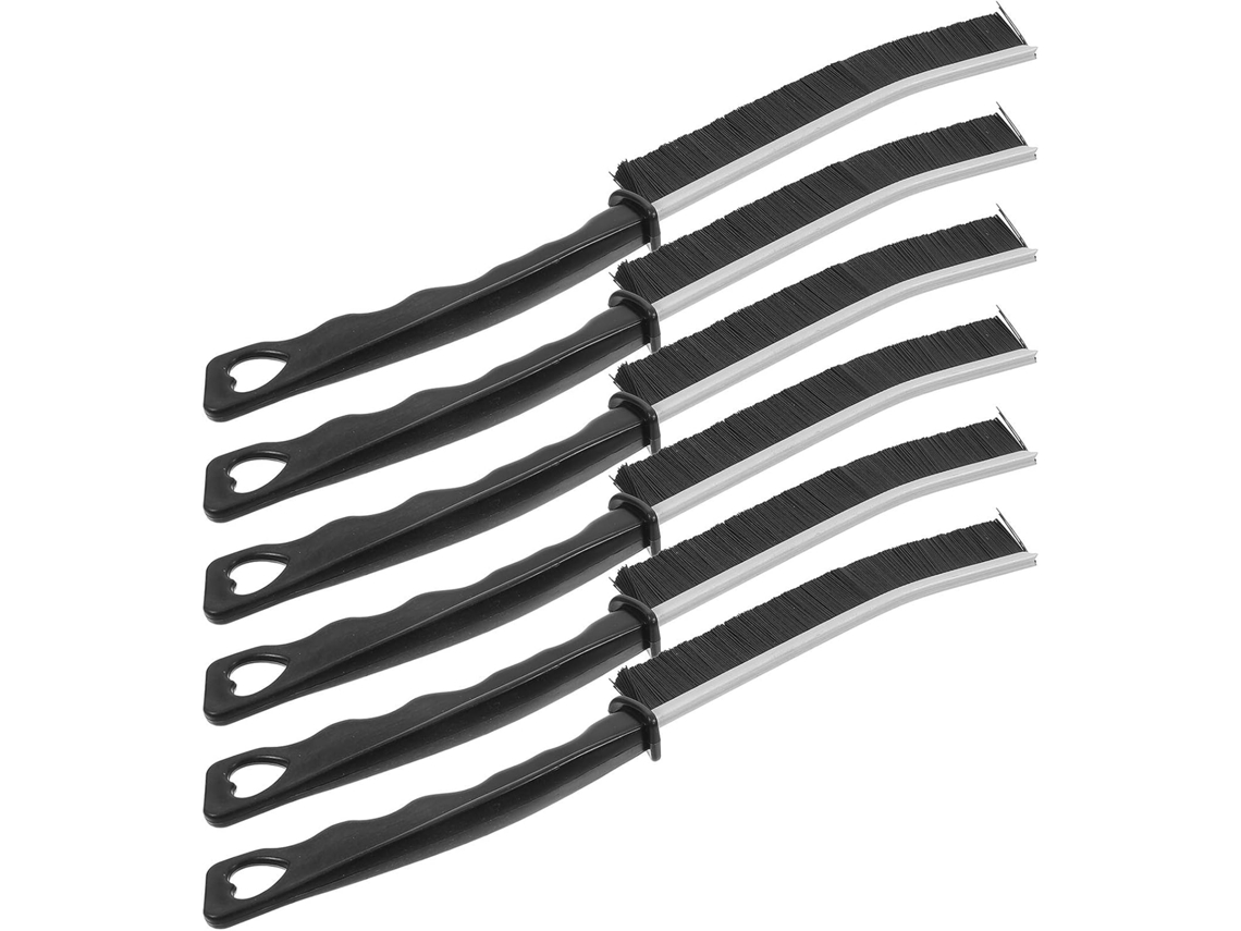 Conjunto De 6 Escovas Plástico Pretas Toddmomy Para Limpeza Trilhos E Vedações Janelas, Ferramenta Ideal Para Frestas E