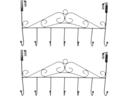 Conjunto De 2 Ganchos De Ferro Pretos Para Porta, Ideais Para Pendurar Roupas E Lenços E Organizar O Espaço.