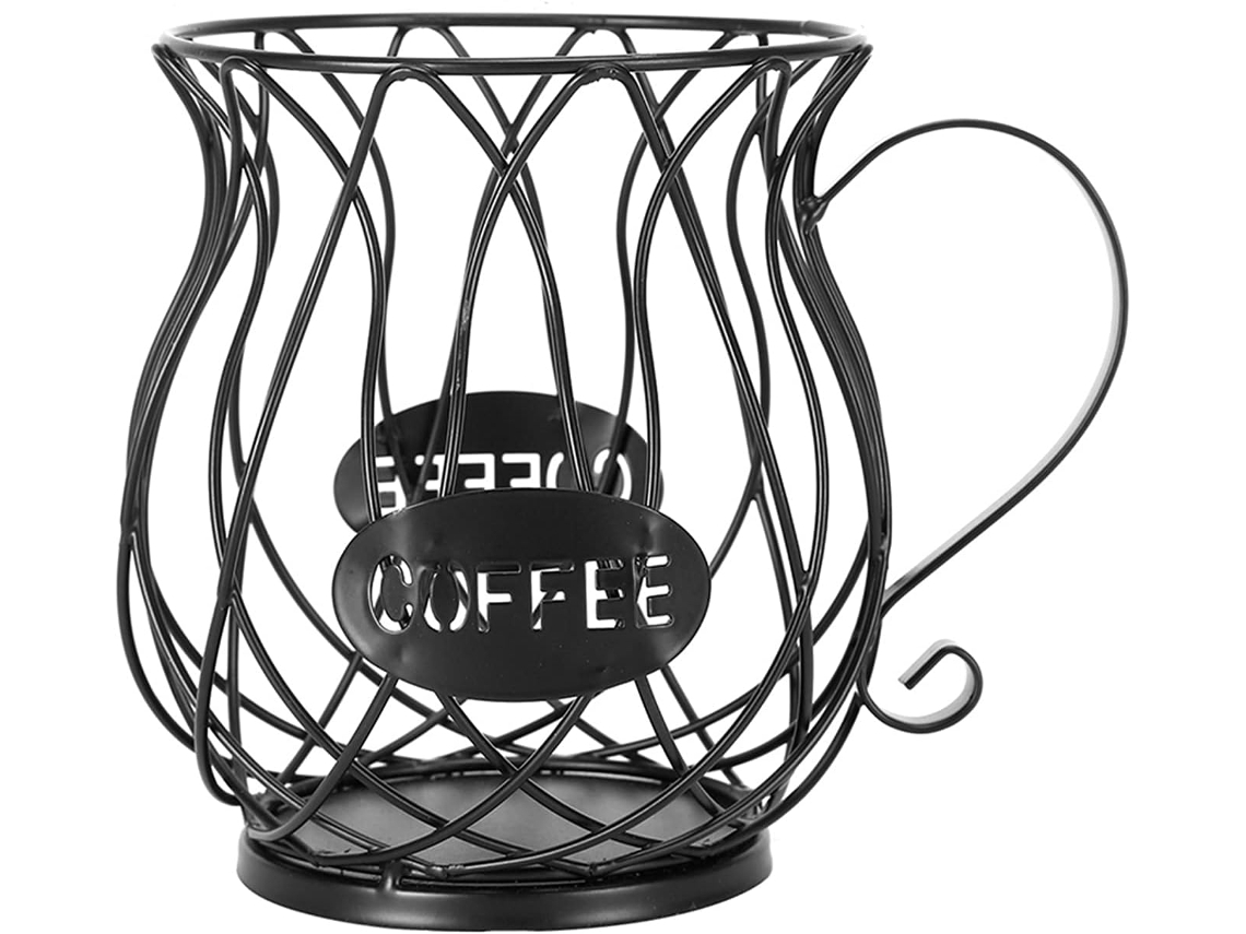 Cesto Para Cápsulas De Café, Design Original Preto, Grande Capacidade, Acessório Perfeito Para Máquina De Café Com Design Reutilizável E Fácil Li