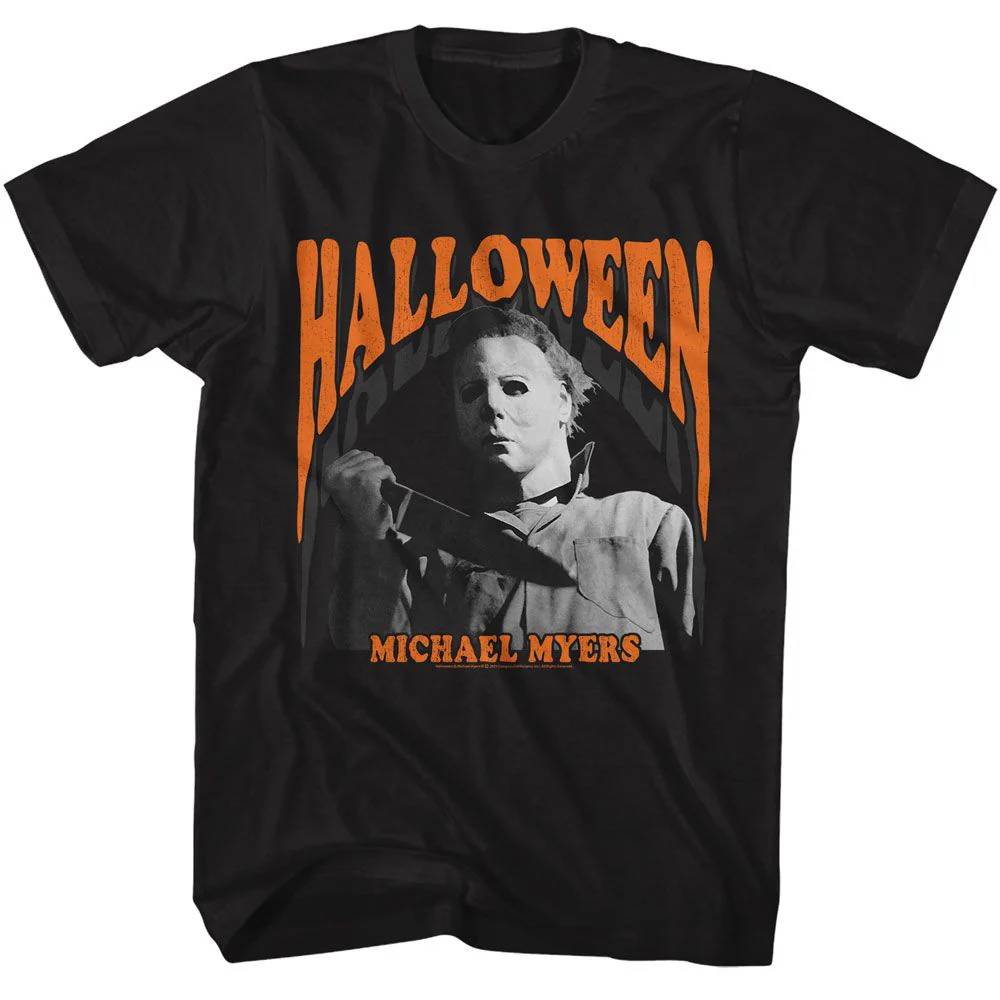 Unisex Adult T-shirt Rockinstone Halloween Movie Melt Black Sizexxxl