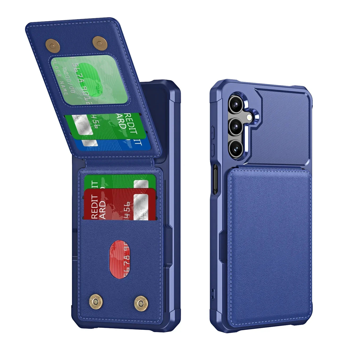 (azul, Galaxy S25 Edge) Capa Tipo Carteira Para Celular Samsung Com Compartimento Para Cartão