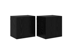 Conjunto 2 Gabinete Para Tv Vidaxl Preto Derivados De Madeira (40,5x30x40cm)