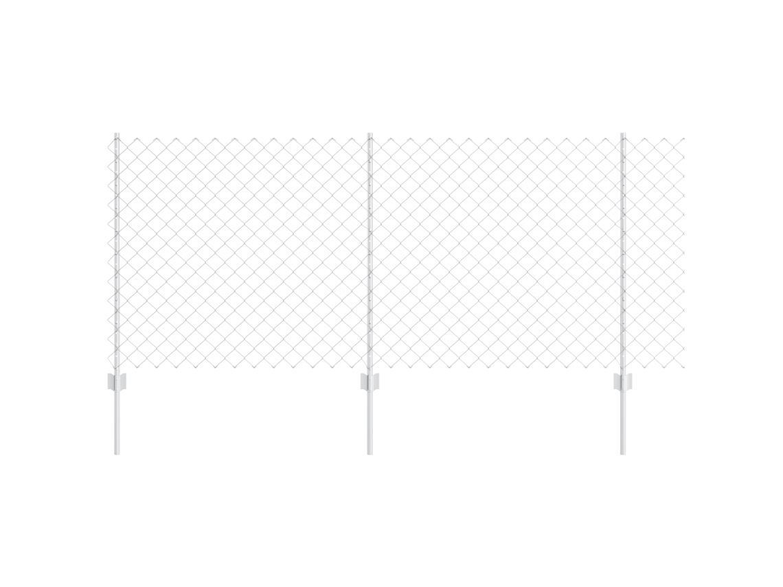 Conjunto 1 Painéis De Cercas Exteriores Vidaxl Prateado Aço (10 X 1 M)
