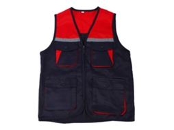 Colete de Trabalho Reflexivo com Bolsos Zíper Roxo Azul Vermelho XXL MARCA