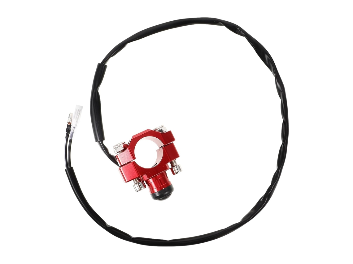 Interruptor De Parada De Emergência Vermelho Para Motocicletas E Quadriciclos Multiuso Em Liga Metálica.