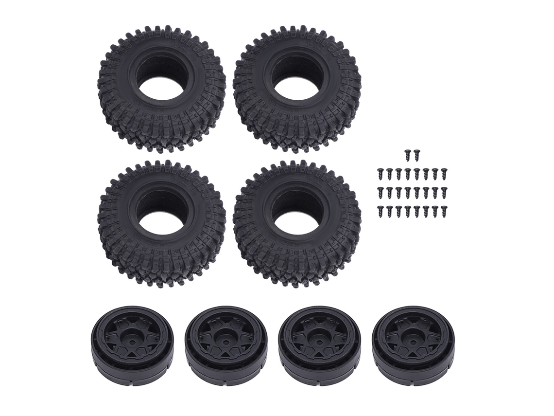 Pneus De Carro Rc Estabilidade Aprimorada Conjunto Com Aro Para Axial Scx24 1/24 Crawler