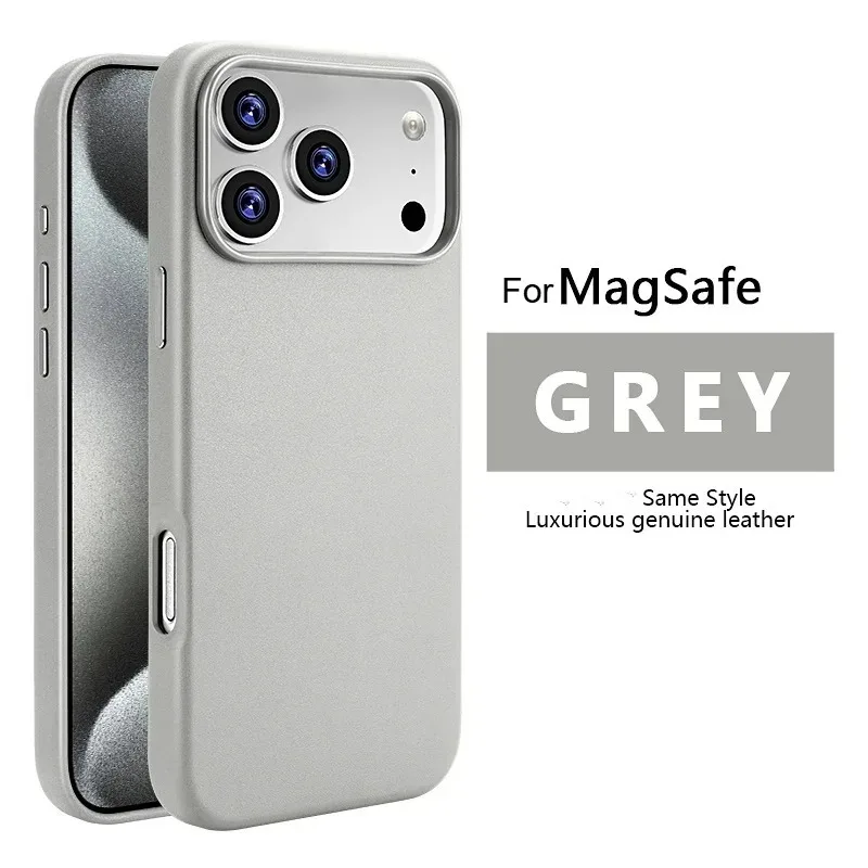 (cinza, Iphone 15 Pro) Capa Premium Ultrafina Estilo Executivo, Compatível Com Magsafe, Resistente A Impactos