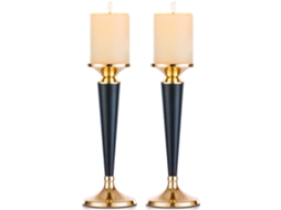 Porta Velas Para Festas E Decoração De Casamento Design Moderno E Simples, Base De Veludo Para Proteção, Adequado Para Velas Grandes (2 Peças)