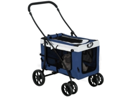 Carrinho 2em1 Azul Cesto Removível 2 Guias Dobrável VOLTEDGE