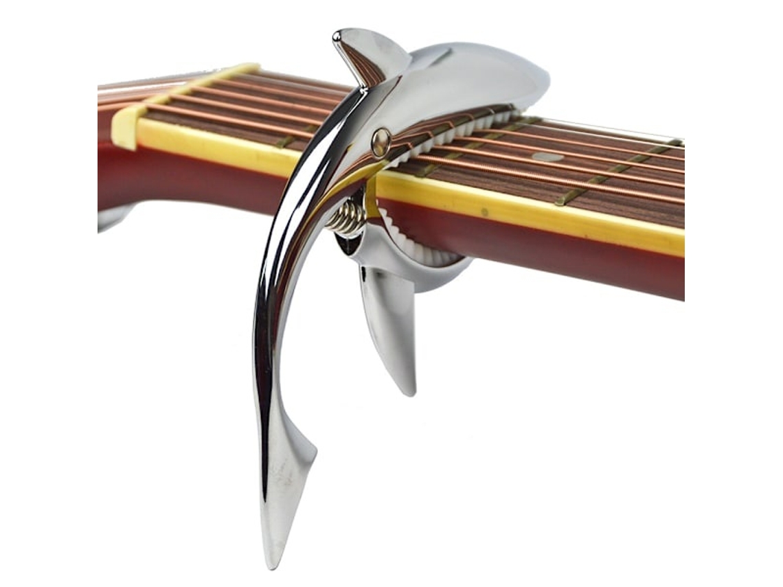 Lurelia Capotraste Shark De Liga De Zinco Para Violão E Guitarra Prata
